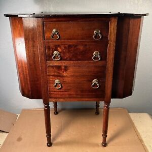 Antique Martha Washington Sewing Cabinet Stand Table Rich Grain Local Pickup