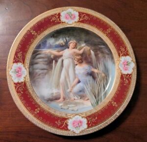 Neo Classical Beautiful Women Continental Porcelain Plate Antique Vienna Style