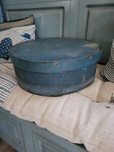 Beautiful Early Antique Old Blue Pantry Box