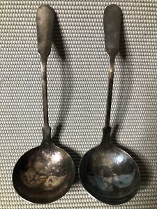 Lot Of 2 Bailey Banks Biddle Silverplate Soup Ladle Serving Spoon 9 1 2 