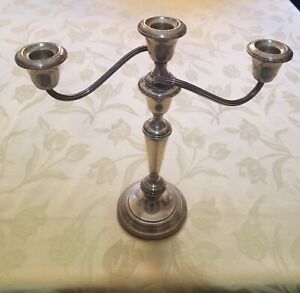 Late 19th Century Gorham Sterling Silver Weighted 3 Light Twist Candle Holder