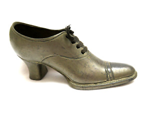 Victorian Silver Tone Metal Shoe Pincushion