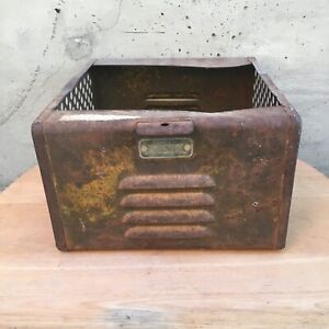 La Sf Pico Rusty Vintage 1950 Worley Co Industrial Locker Drawer Basket 282
