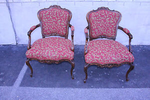 Fabulous Antique Pair Of Country French Walnut Bergere Chairs New Upholstery