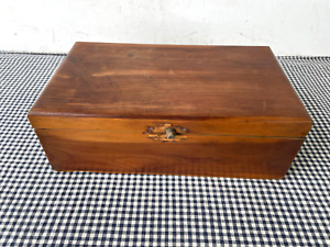 Antique Red Cedar Wood Box 11 X 6 X 4 Side Handles Vintage