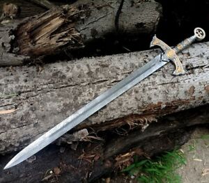 Handmade Sword With Scabbard Vikings Sword Monogram Sword Templers Holy Sword