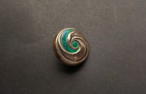 Antique Solid Silver Enameled Single Arts Crafts Button By Liberty Co 1902