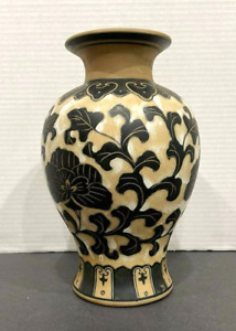 9 5 Antique Reproduction Song Dynasty Sfraffito Ceramic Vase Black And White
