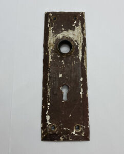 Antique Door Back Plate Backplate Escutcheon Pressed Steel Architectural Salvage