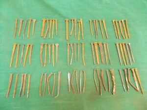 Lot Of 75 Vtg Used Square Nails 2 5 3 Long Rusty Crafts Antiques Some Bent