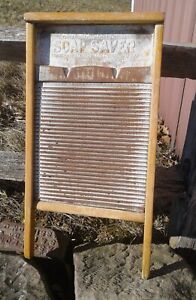 Antique Wash Board National Wash Board Co Soap Saver No 198 Primitive