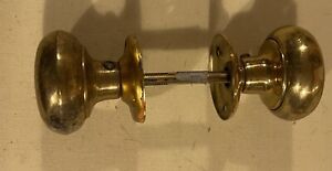 Vintage Brass Door Knobs With Rosettes Roses Escutcheon