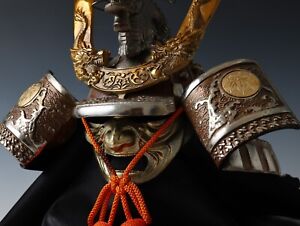 Japanese Old Vintage Samurai Kabuto Helmet Dragon Family Crest Helmet