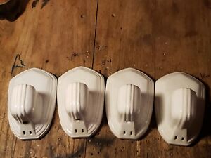 4 Vintage Wall Fixture Lights Non Wired Art Deco Porcelain Pull Chain Sconce