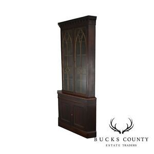 American Gothic Antique Rosewood Corner Cabinet Attributed To Meeks