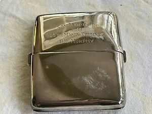 Sterling Silver Cigarette Case 1944 San Andres Golf Club 142 Grams Vintage