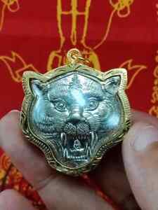 Silver Coin Tiger Gen 1 Lp Pern Magic Protect Wealth Luck Rich Money Thai Amulet