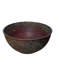 Antique Middle Eastern Copper Etched Bowl