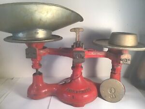Antique Fairbanks Country Store Balance Scale W Weights