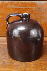 Antique One Gallon Albany Slip Beehive Scratch Whiskey Glaze Stoneware Jug