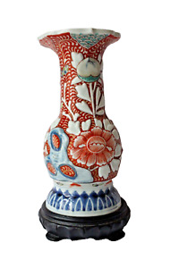 Antique Japanese Arita Imari Porcelain Vase C 1860