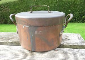 Antique Benham Froud Lidded Copper Stock Pot Pan 10 Hbm