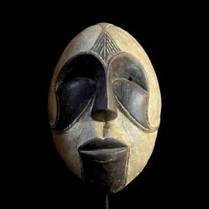 African Mask Lega Mask Carved Vintage Wall Hanging Primitive G1217