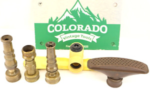  5 Vintage Garden Tools Brass Hose Nozzles Sprinkler Union Cv Tools