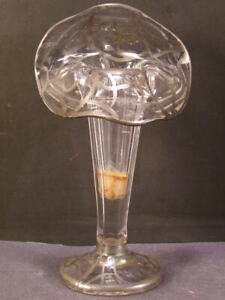 Antique Sterling Silver Overlay Jack In The Pulpit Jip Flower Bud Lily Vase 1900