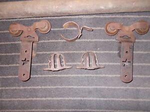 Antique Star Cannonball Door Rollers Hangers With Tube Track Complete System