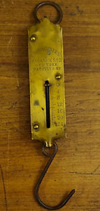 Antique Brass Hanging Scale C Forschner S Balance No 2 New York Pat 1889 Patina