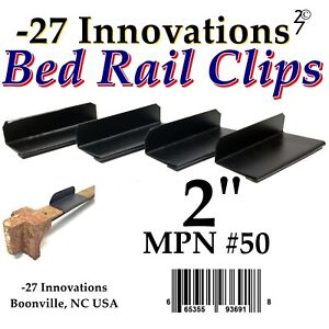 4 Clips Antique Flat Top Rail Iron Bed Box Spring Mattress Conversion Kit 2 