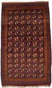 Burgundy Tribal Geometric Design 5x9 Kazak Bokhara Oriental Rug Handmade Carpet