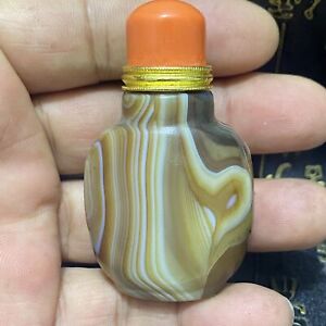 Exquisite Hand Carved China Inner Mongolia Gobi Boutique Agate Snuff Bottle