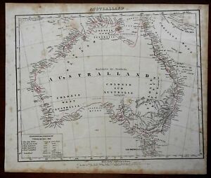 Australia Colonies New South Wales Tasmania West Australia 1849 Flemming Map