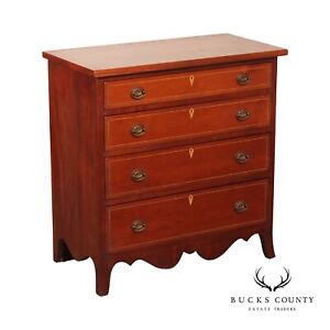Hand Crafted Federal Style Inlaid Cherry Chest Of Drawers