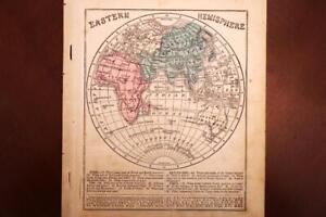 1868 Antique Colton Atlas Map Eastern Hemisphere Excellent Detail