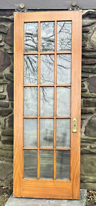 Antique 1905 Fully Beveled Pocket Door Includes Track And Rollers Pittston Pa