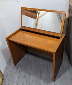 Vintage Jesper Mid Century Danish Modern Flip Open Vanity Desk Table W Mirror