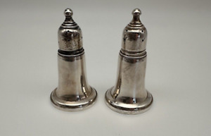 Two Vintage Weighted Sterling Silver Salt And Pepper Shakers 244 Holloware 