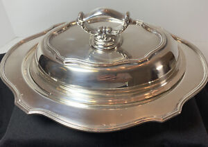Victorian Sheffield Silver Plate Double Vegetable Covered Dish Hallmarks Antique