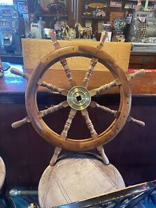 Vintage Wooden Ships Wheel 34 Nautical Decor Salvage