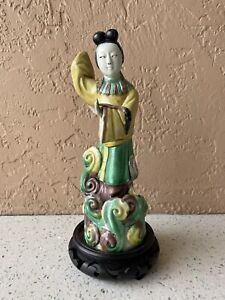 Antique Chinese Porcelain Guanyin Kwan Yin Goddess Figure Statue Sculpture