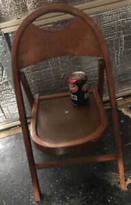 Vintage Mid Century Thonet Bent Wood Bentwood Childs Curved Folding Chair Read