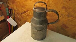 Antique Small Tin Cream Can With Handle