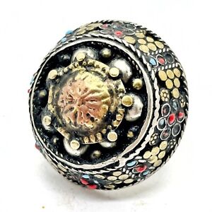 Vintage Middle Eastern Ring Large Oversized Jewelry Islamic Old Decorative A