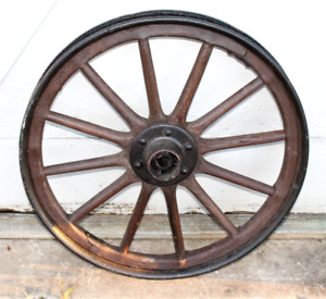 Antique Wagon Wheel Primitive Americana 1 Rustic Farmhouse Country Decor Wood
