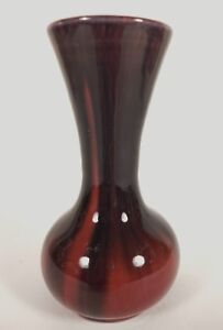 Vintage 6 Japanese Awaji Kyoto Flambe Purple Art Pottery Vase