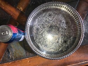 Silver Plated Serving Round Tray By Eales Silverplate 1779 10 Across Lot 75