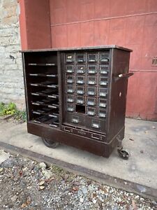 1920s Library Courthouse Card Catalog Cabinet Cart Berger Canton Oh Japan Finish